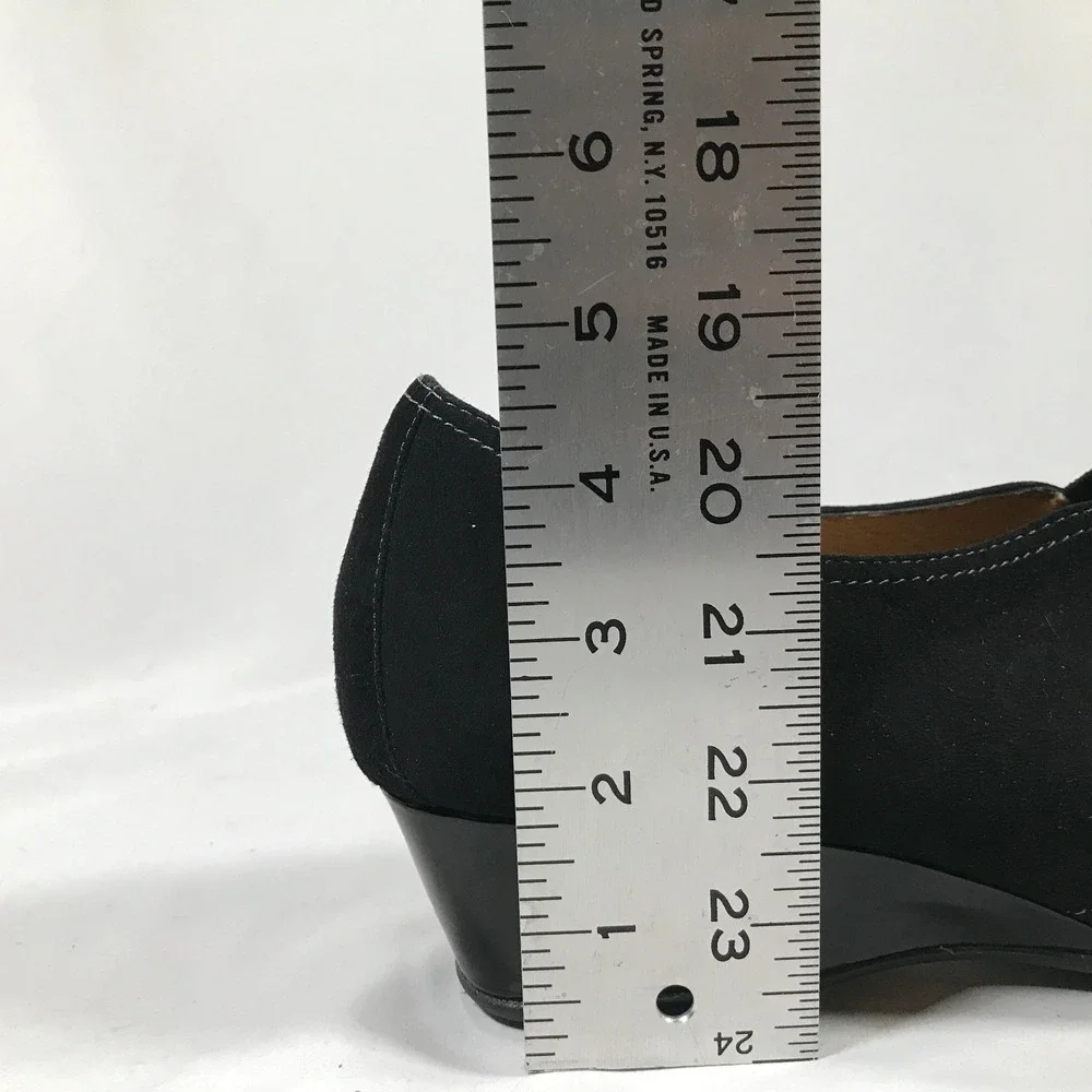 Soft Spots Black Cushion Slip On Wedge Heel Shoes Womens US 11W EU 42 UK 9‎ NWOT